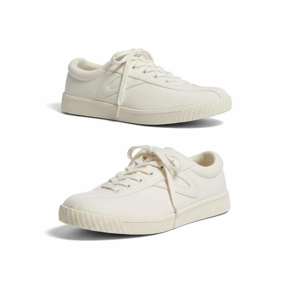 Tretorn Womens White Canvas Low Top Sneakers Shoes Size 9 WTNYLITEPLUS